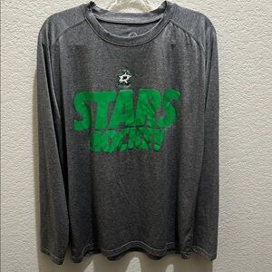 Dallas Stars Gray Long Sleeve Stars Hockey Shirt